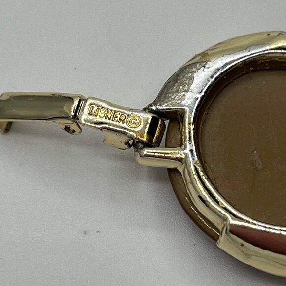 Lisner Coffee Brown Cabochon Thermoset Bracelet JP186 - Picture 9 of 9